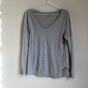 Black and White Long Sleeve V-Neck
